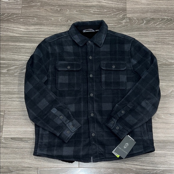 Free Country Men's Dark Plaid Shirt Jacket
